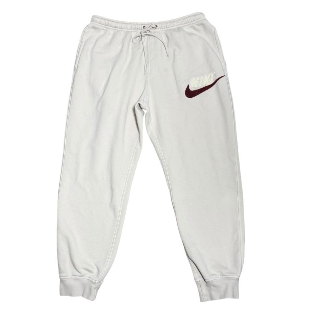 Nike Club Fleece Chenille Futura Jogger Pants beige burgundy Men’s Size Large